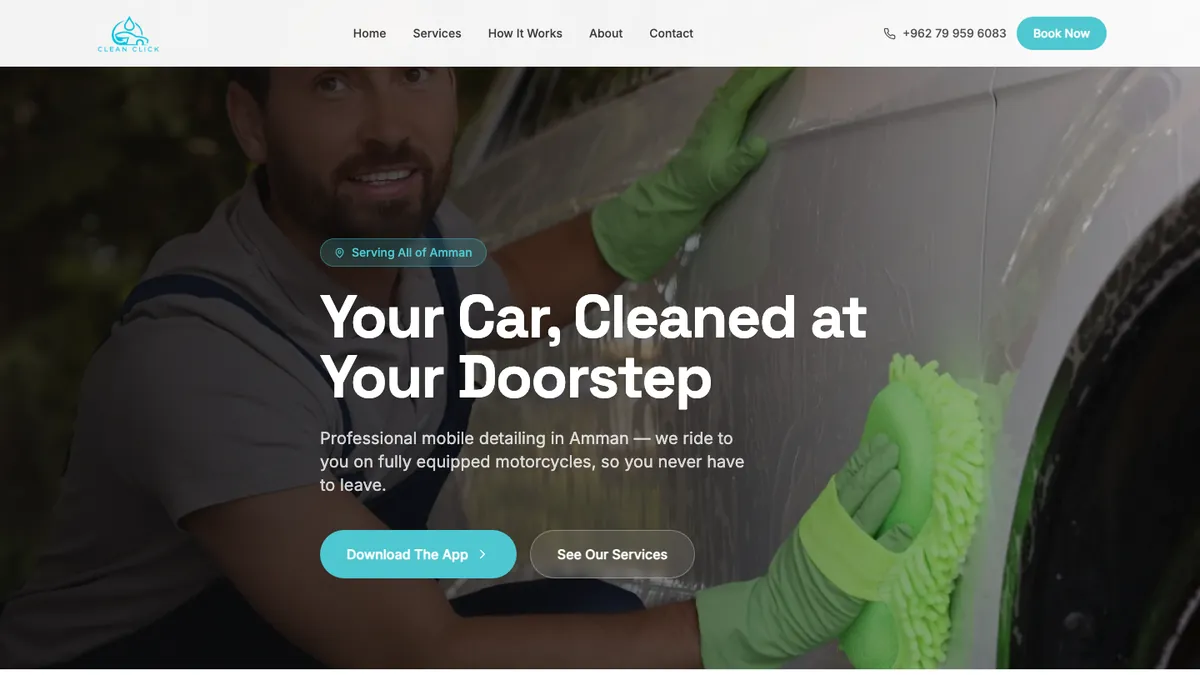 Clean Click homepage