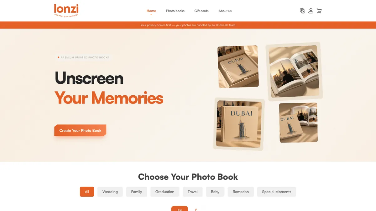 Lonzi photo book storefront